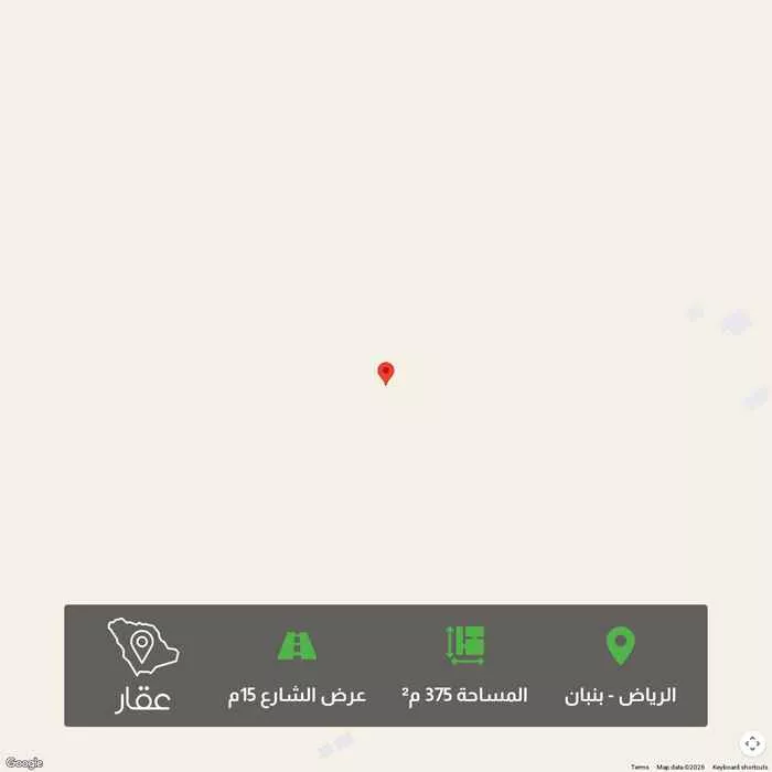 أرض 375 م² في بنبان