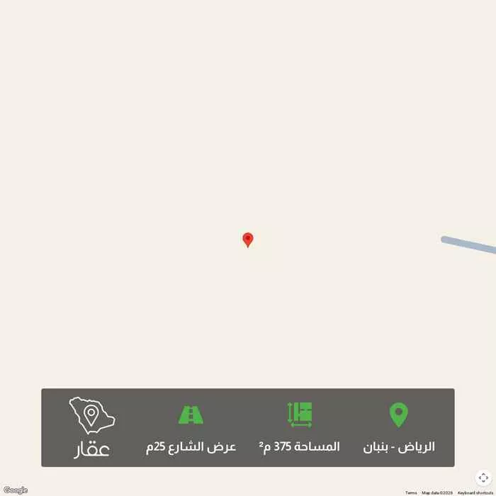 أرض 375 م² في بنبان