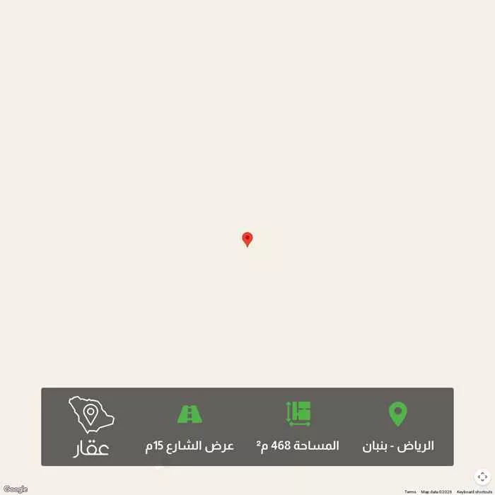 أرض 468 م² في بنبان 1
