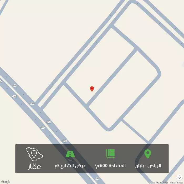 أرض 600 م² في بنبان