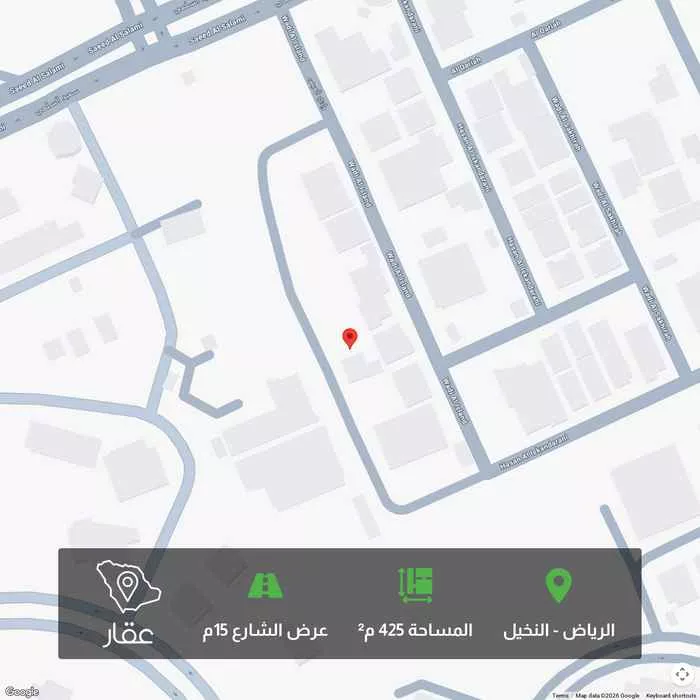 أرض 425 م² في النخيل 1