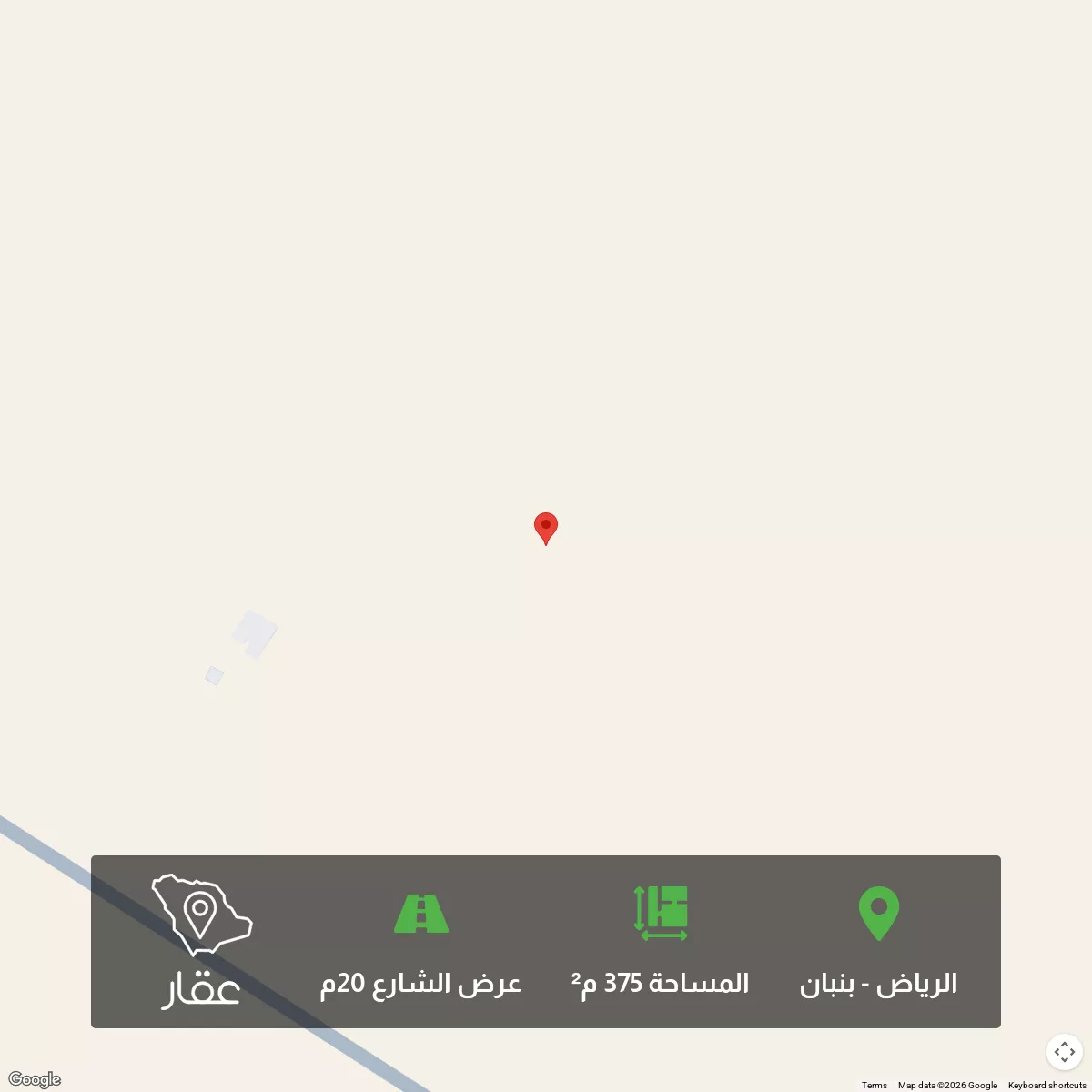 أرض 375 م² في بنبان 1