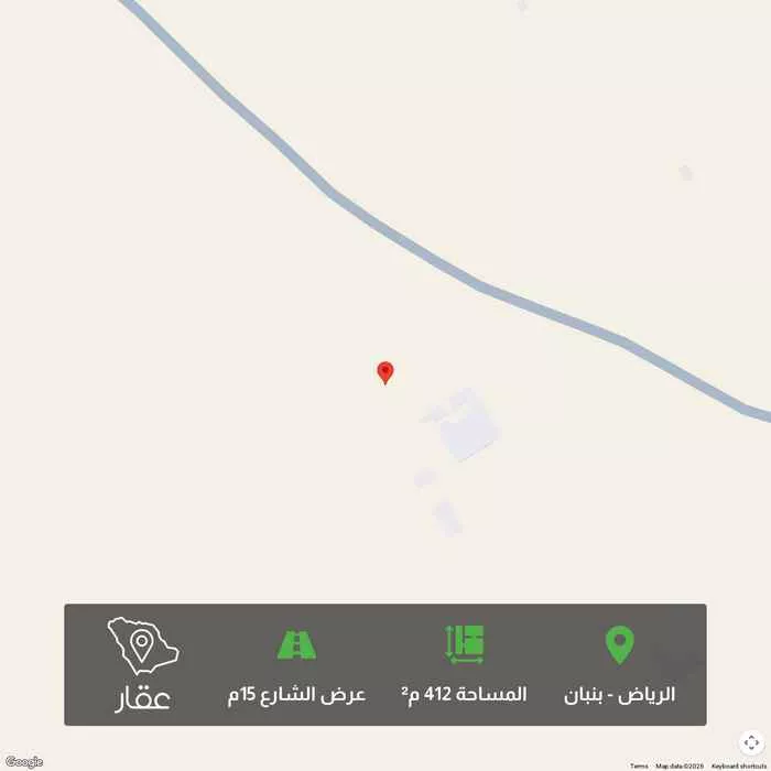أرض 412 م² في بنبان