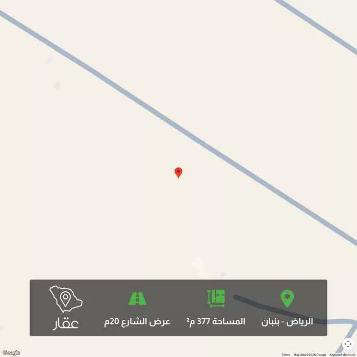 أرض 377 م² في بنبان