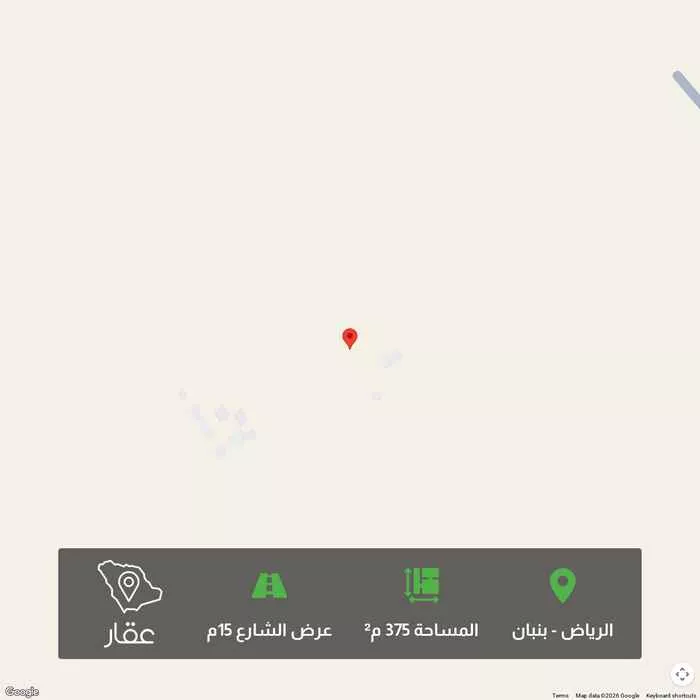 أرض 375 م² في بنبان 1
