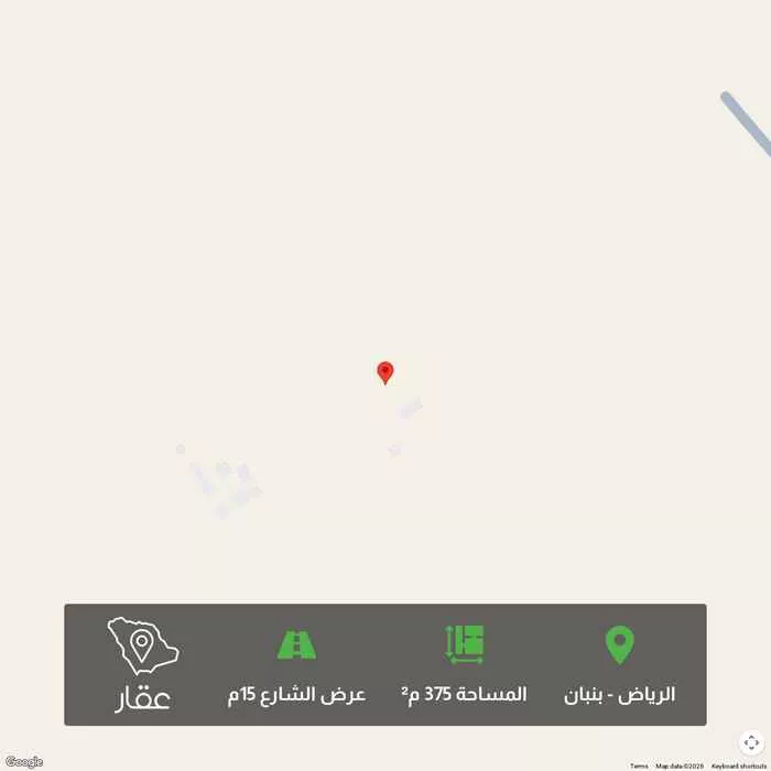 أرض 375 م² في بنبان