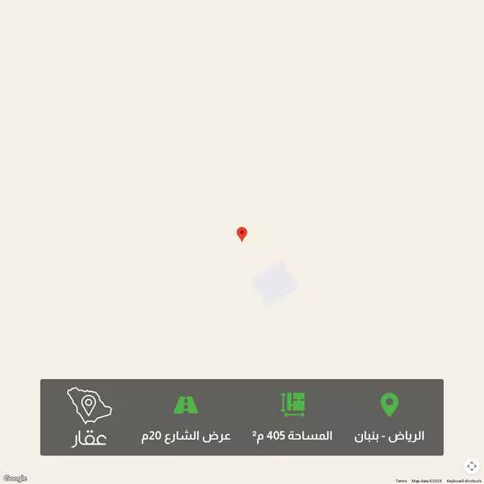أرض 405 م² في بنبان