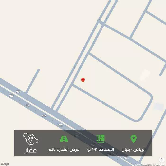 أرض 441 م² في بنبان 1