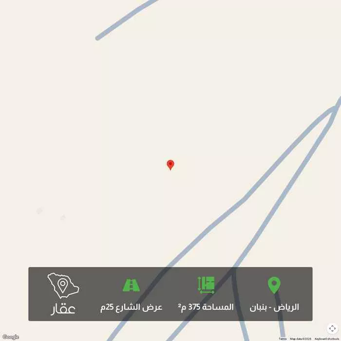 أرض 375 م² في بنبان