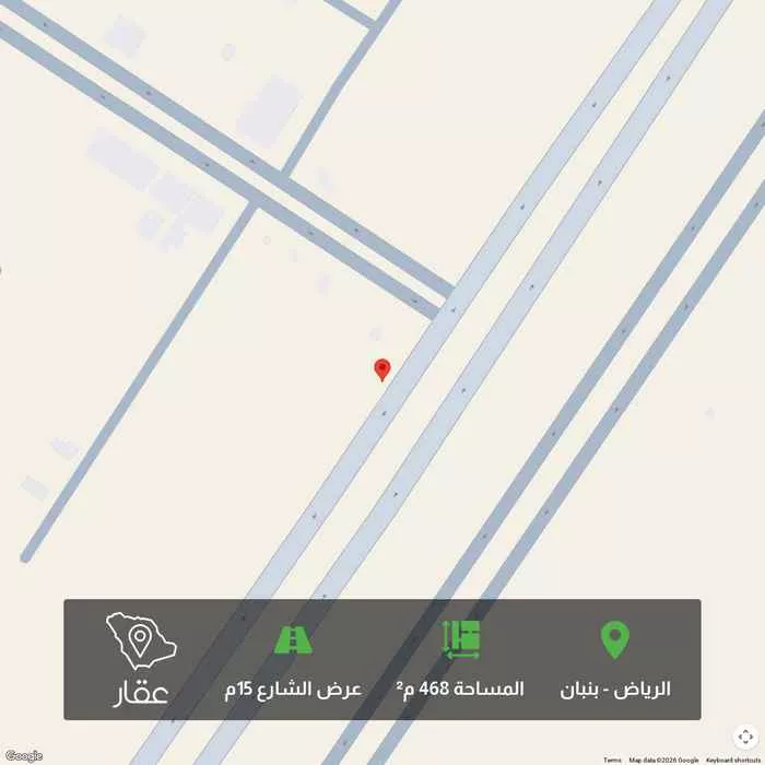أرض 468 م² في بنبان 1
