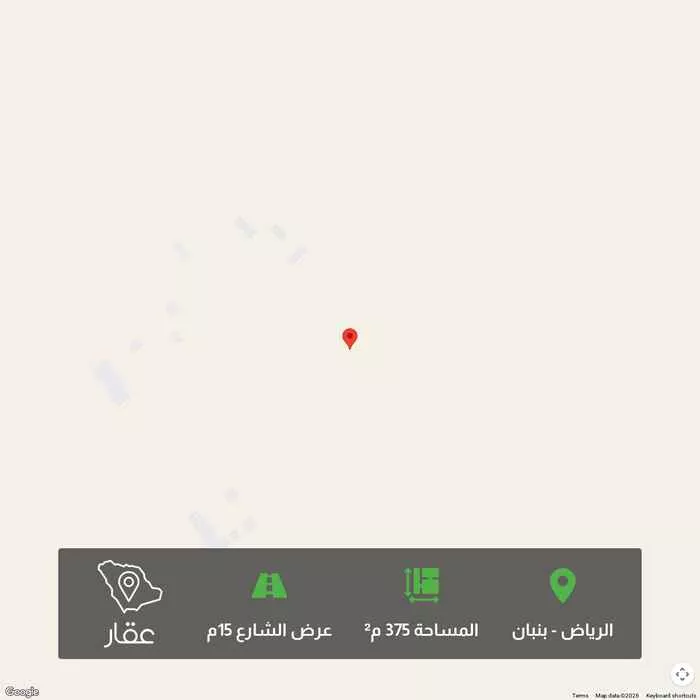أرض 375 م² في بنبان