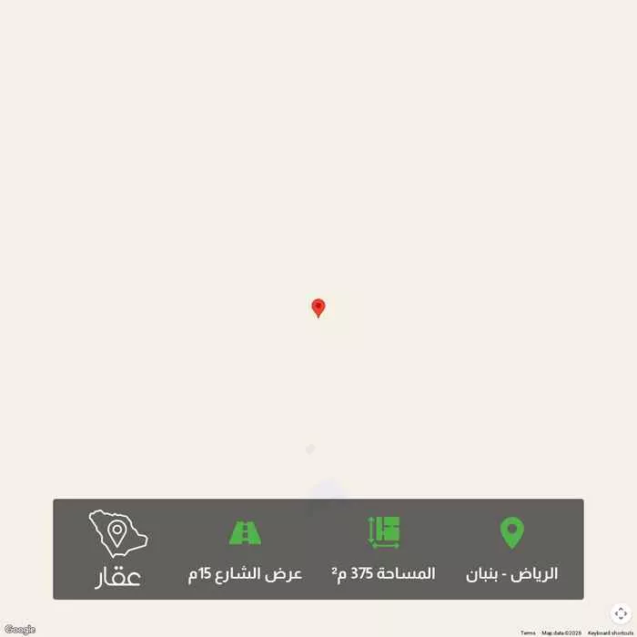 أرض 375 م² في بنبان