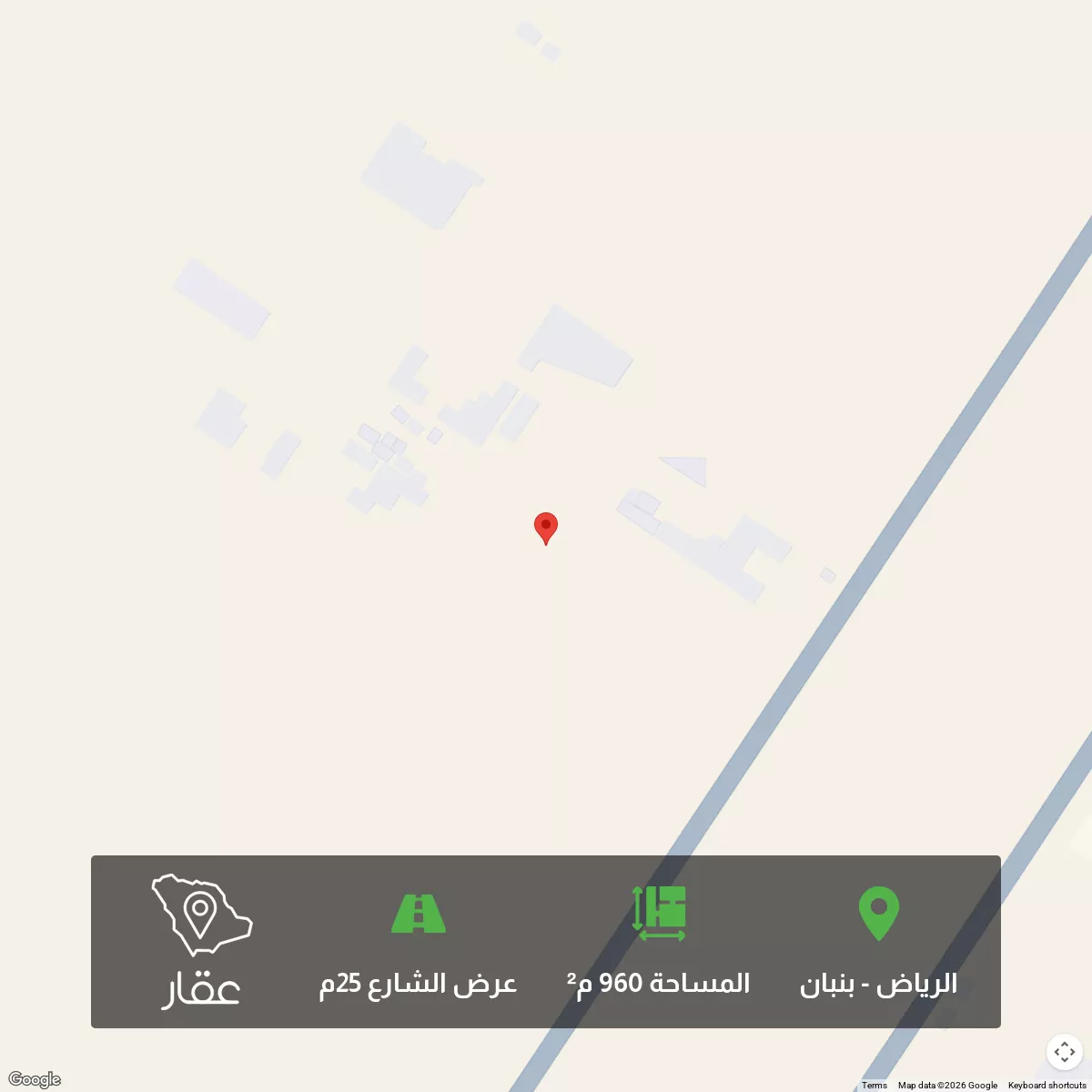 أرض 960 م² في بنبان