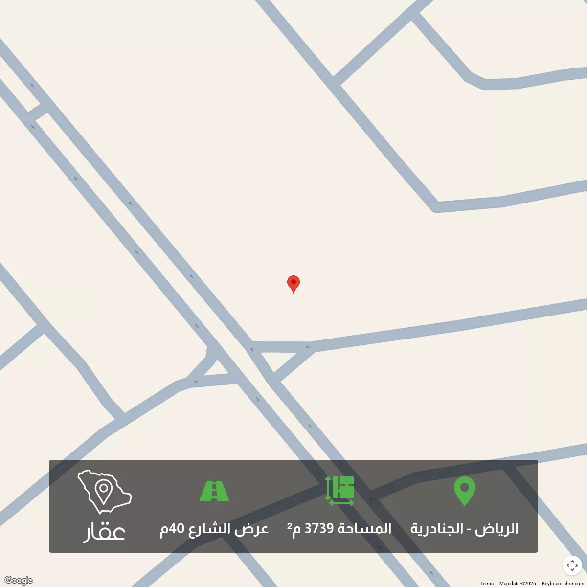 أرض 3739 م² في الجنادرية