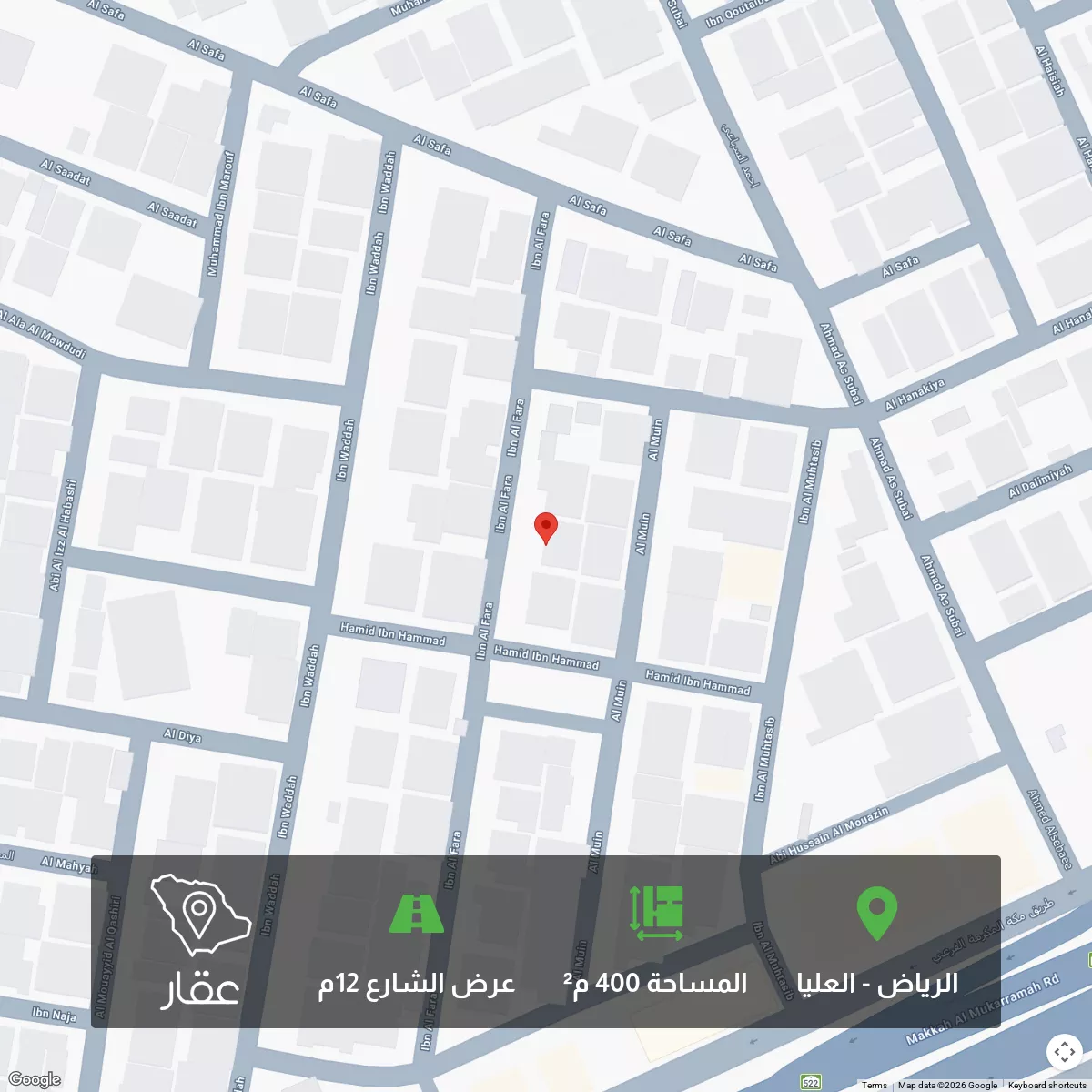 400 sqm land in Al Olaya