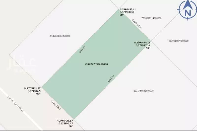 أرض 375 م² في عريض 2