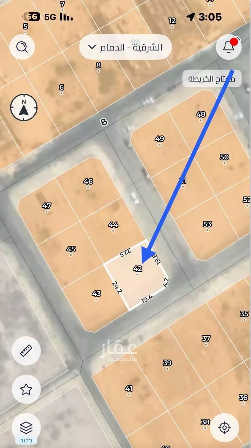 525 sqm land in Al Dabab 2