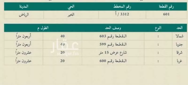 أرض 800 م² في بنبان 2