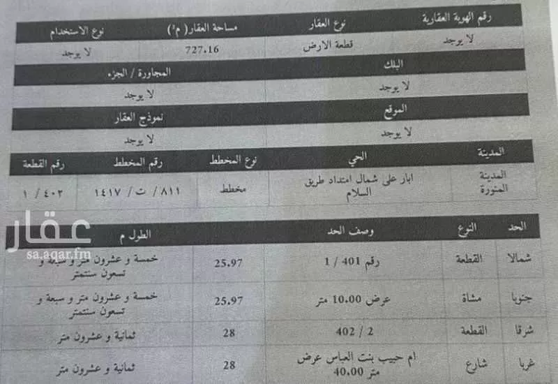 727 sqm land in Taibah