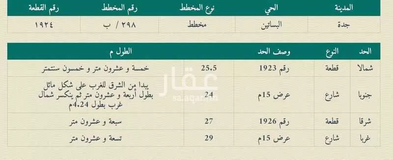 أرض 652 م² في البساتين 5
