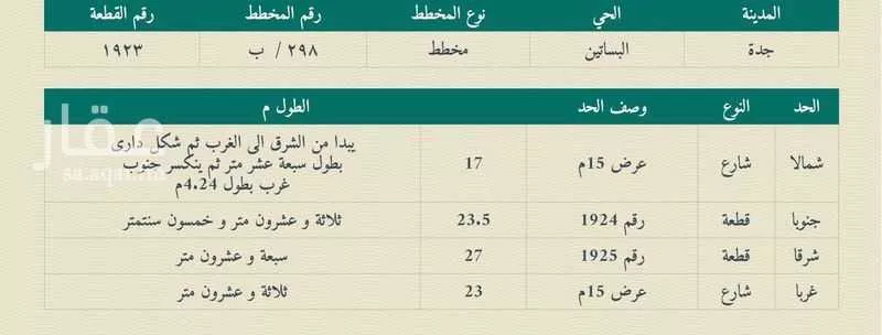 أرض 652 م² في البساتين 4