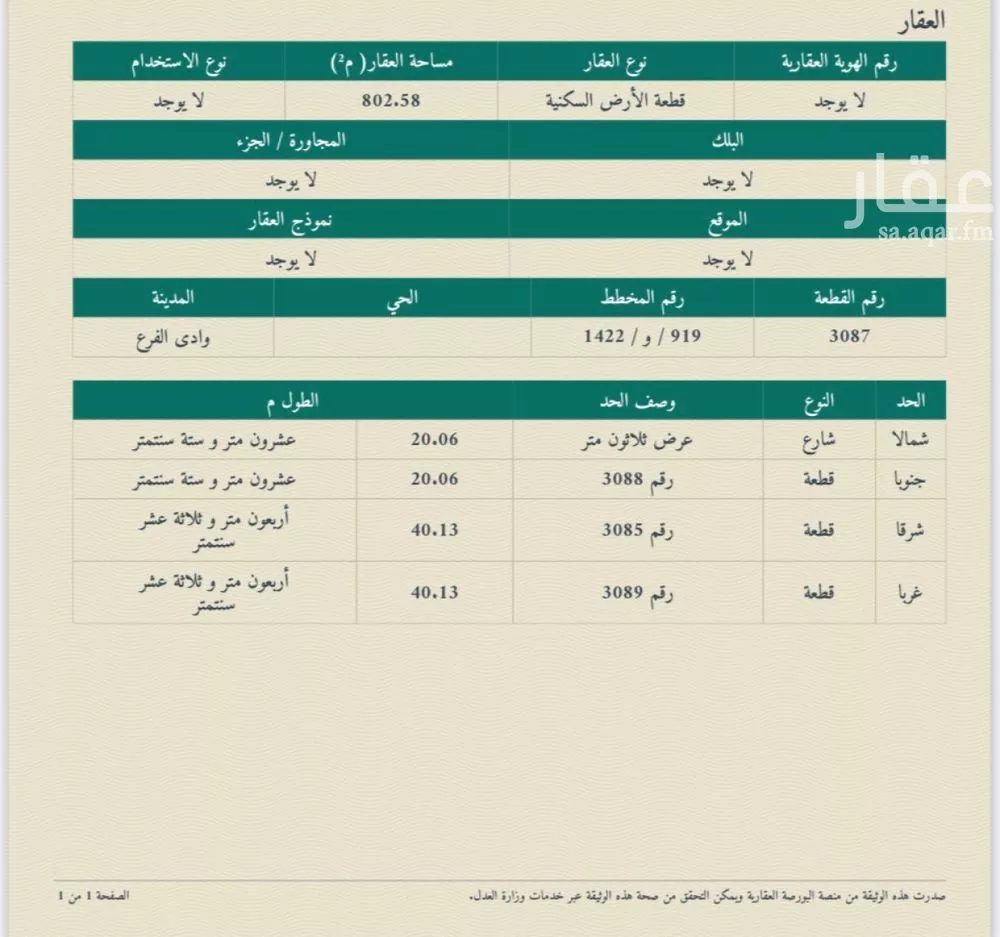 أرض 872 م² في الجصة 2