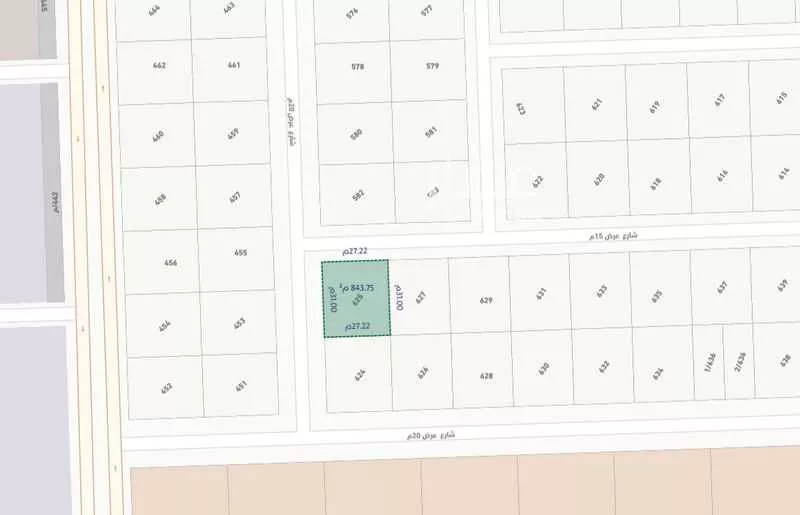 أرض 843 م² في بنبان 1