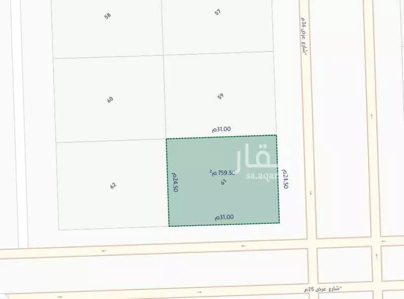أرض 759 م² في بنبان 1