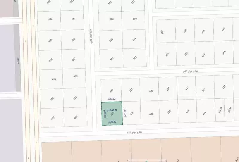 أرض 843 م² في بنبان 1