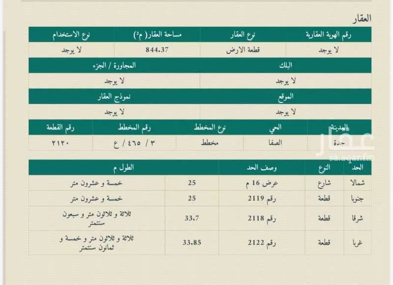 أرض 844 م² في الصفا 2