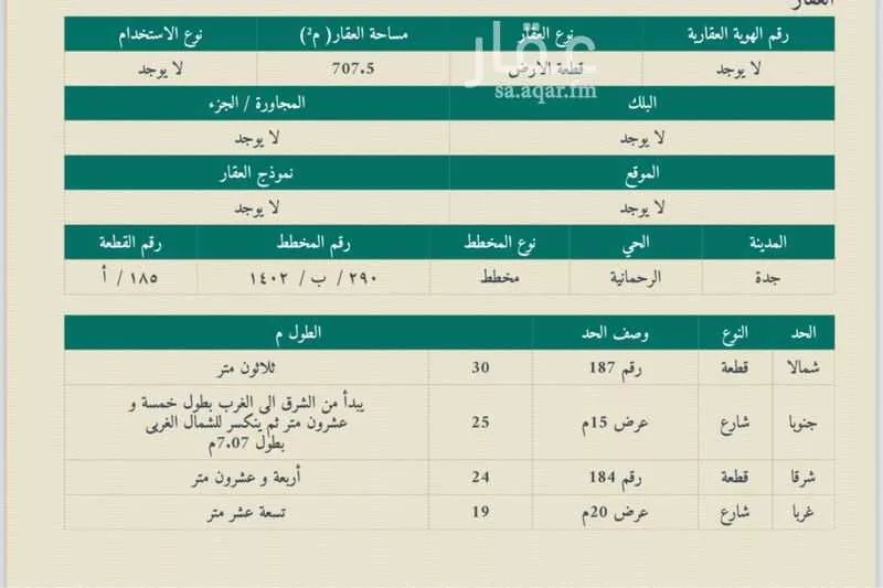 أرض 707 م² في الرحمانية 5