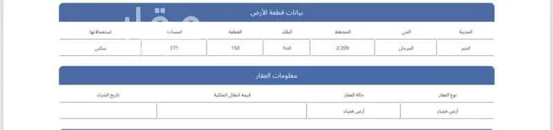 أرض 875 م² في العقيق