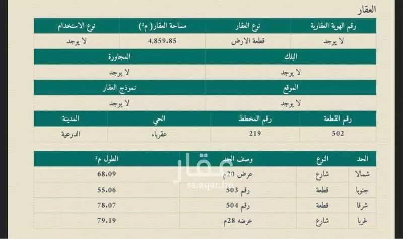أرض 4859 م² في بنبان 3