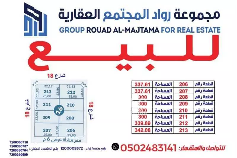 أرض 300 م² في الرمال 3