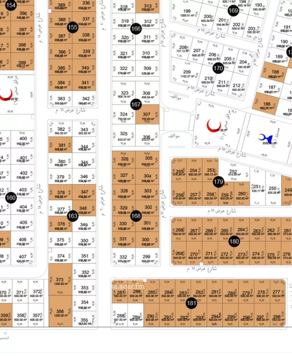 أرض 599 م² في مريخ 2