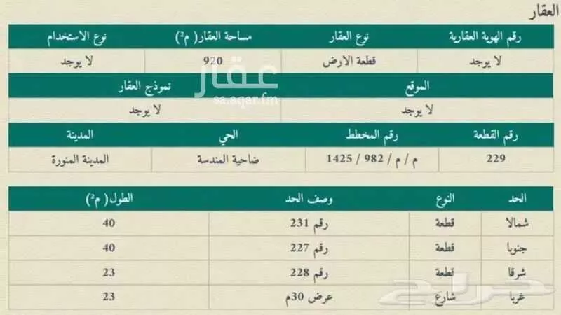 أرض 920 م² في البلقاء 3