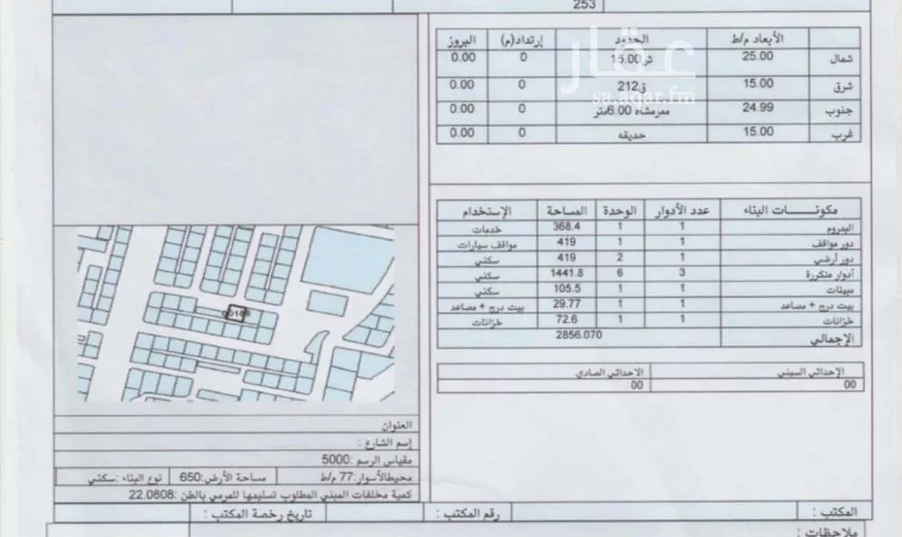 عمارة 650 م² في الكعكية 3