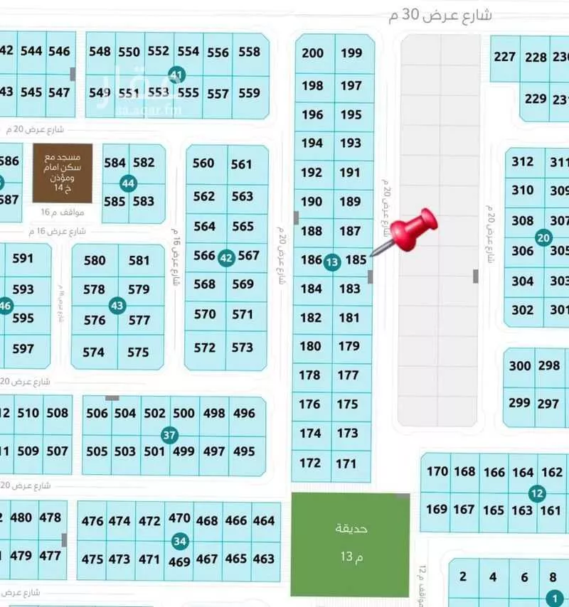 أرض 654 م² في السيف