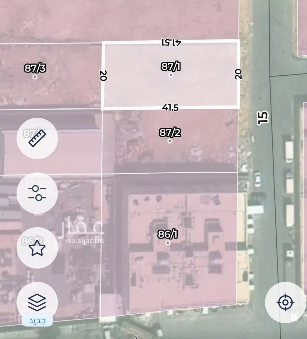 أرض 830 م² في الغنامية