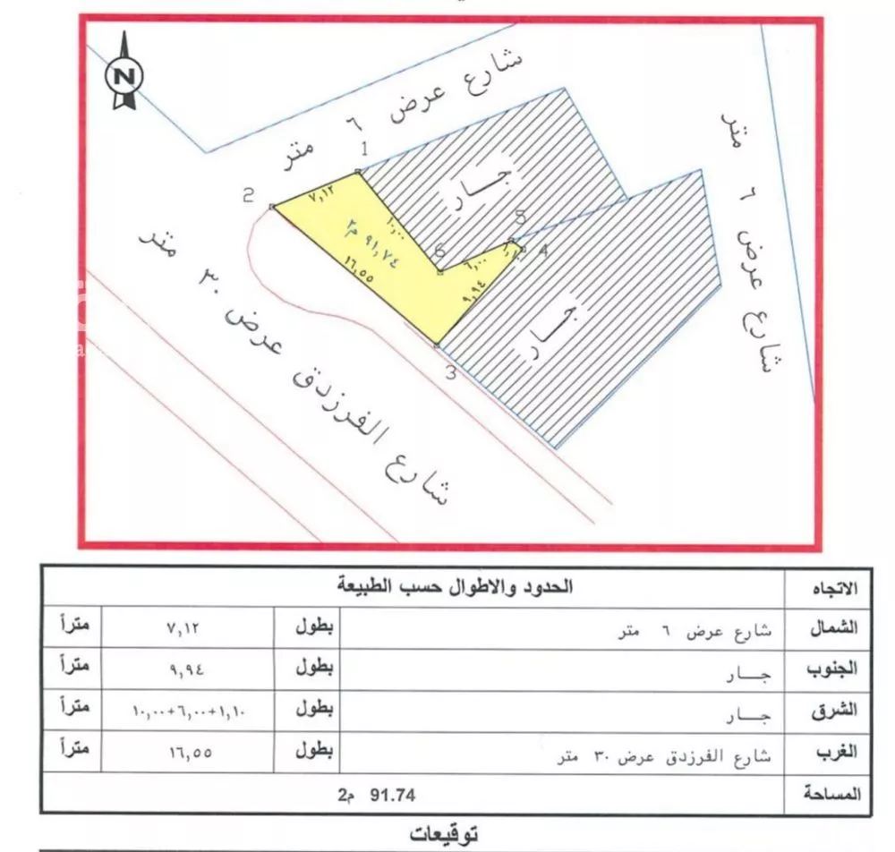 أرض 91 م² في الصالحية 4