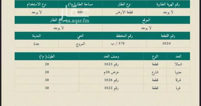 أرض 600 م² في الزمرد 3