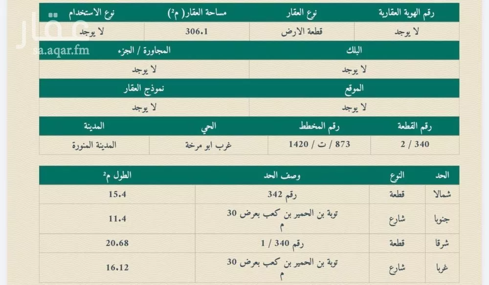 أرض 306 م² في السكة الحديدية 3