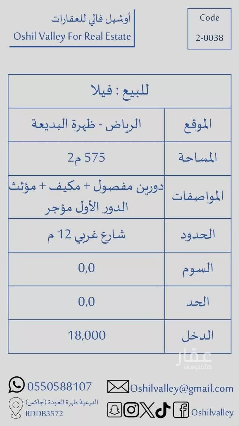 فيلا 8 غرف في ظهرة البديعة 1
