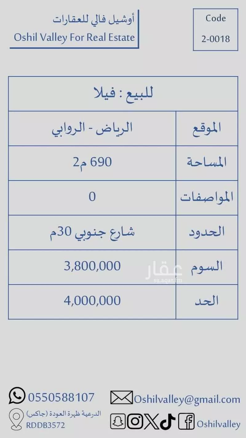 فيلا 8 غرف في الروابي 1