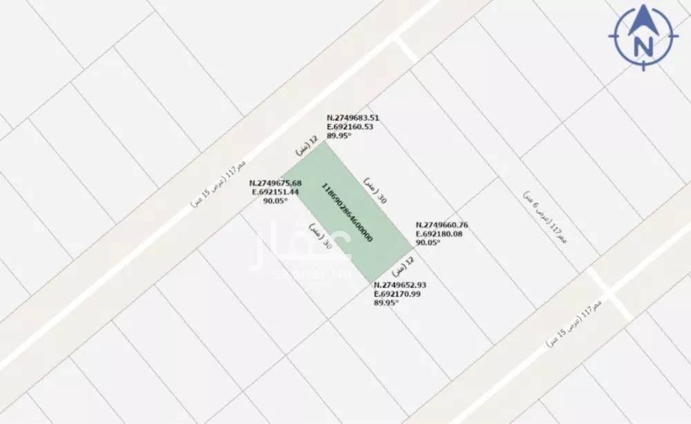 أرض 360 م² في الجنادرية 2