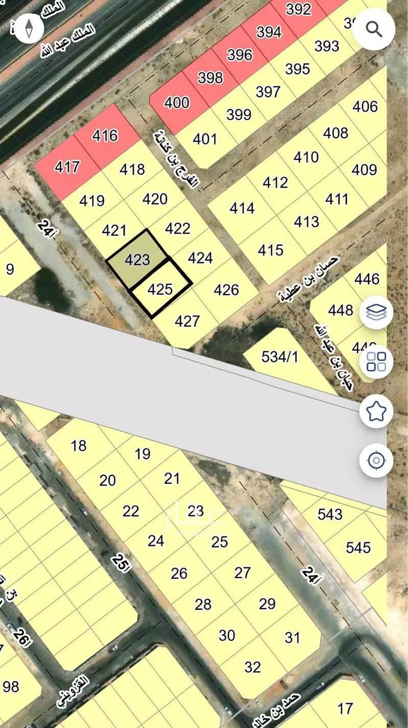 أرض 550 م² في الندى