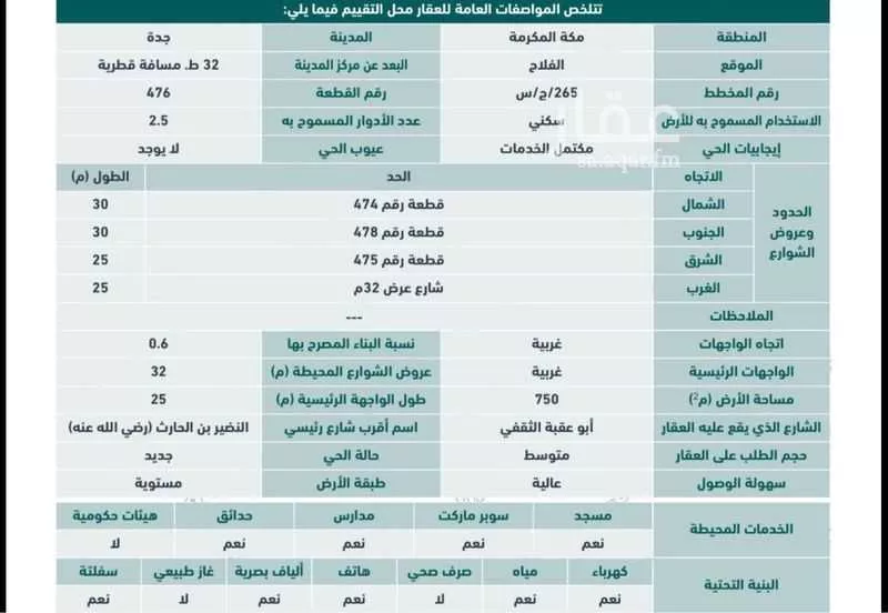أرض 750 م² في الفلاح 2