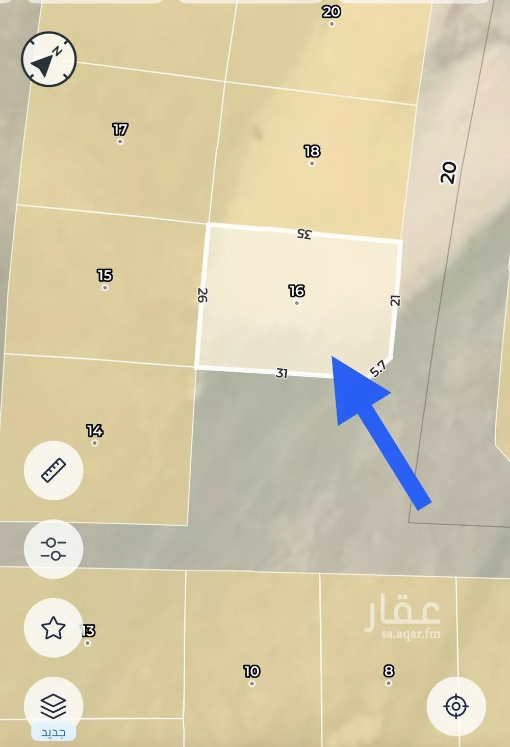 884 sqm land in Al Aqiq 2