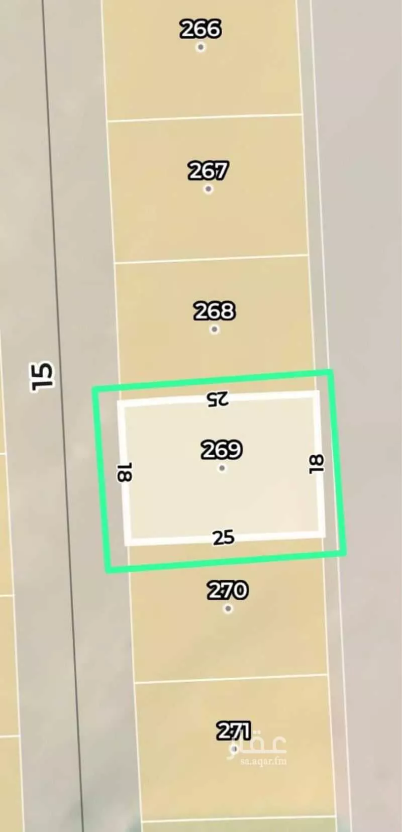 أرض 450 م² في عريض 2