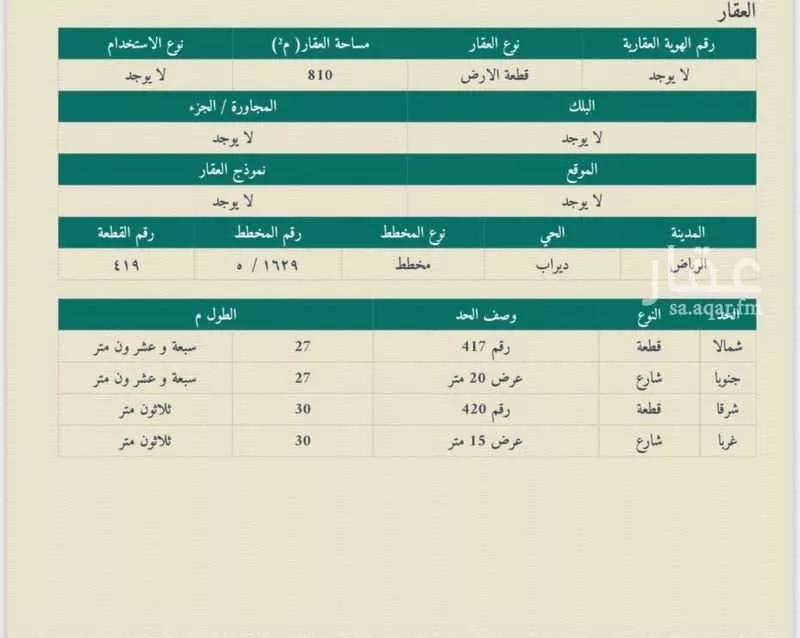 أرض 810 م² في الحزم 2